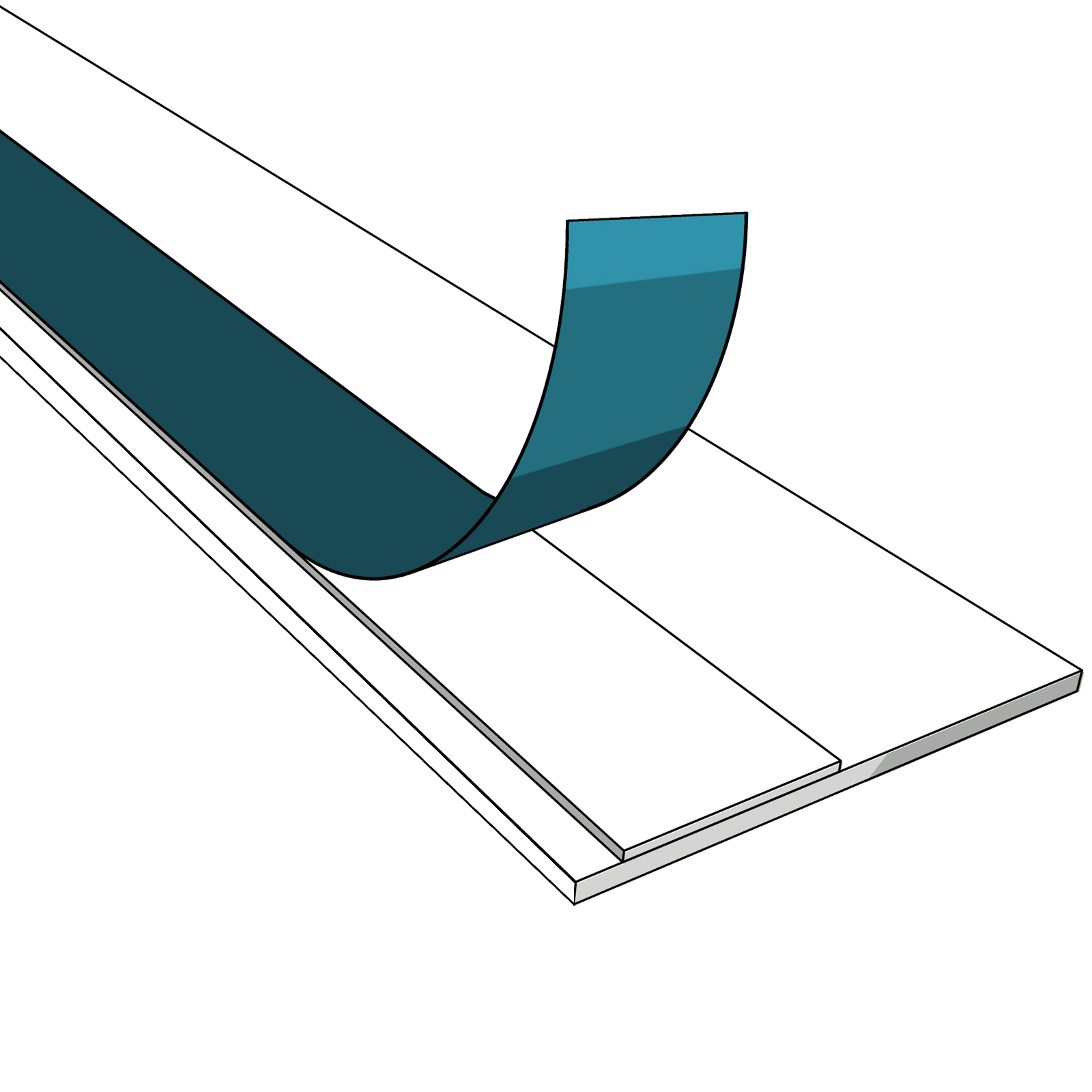20mm80mm Fensterleiste / Flachleiste selbstklebend OHNE