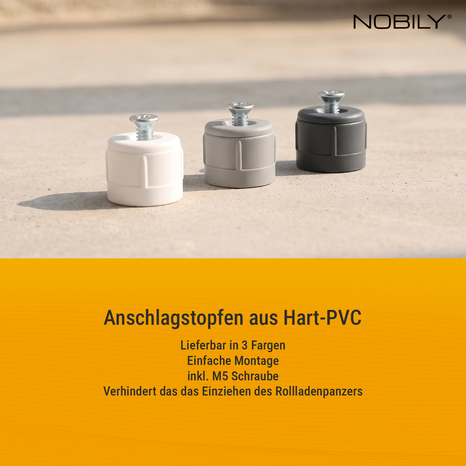 Anschlagstopfen 15mm grau, 2 Stück