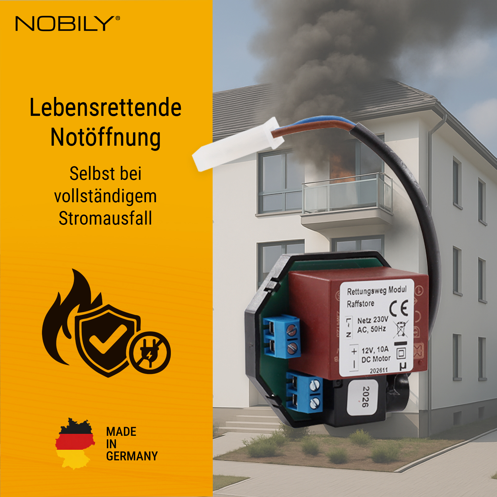 Fluchtwegmodul Raffstore (2. Rettungsweg) kpl. mit Akku