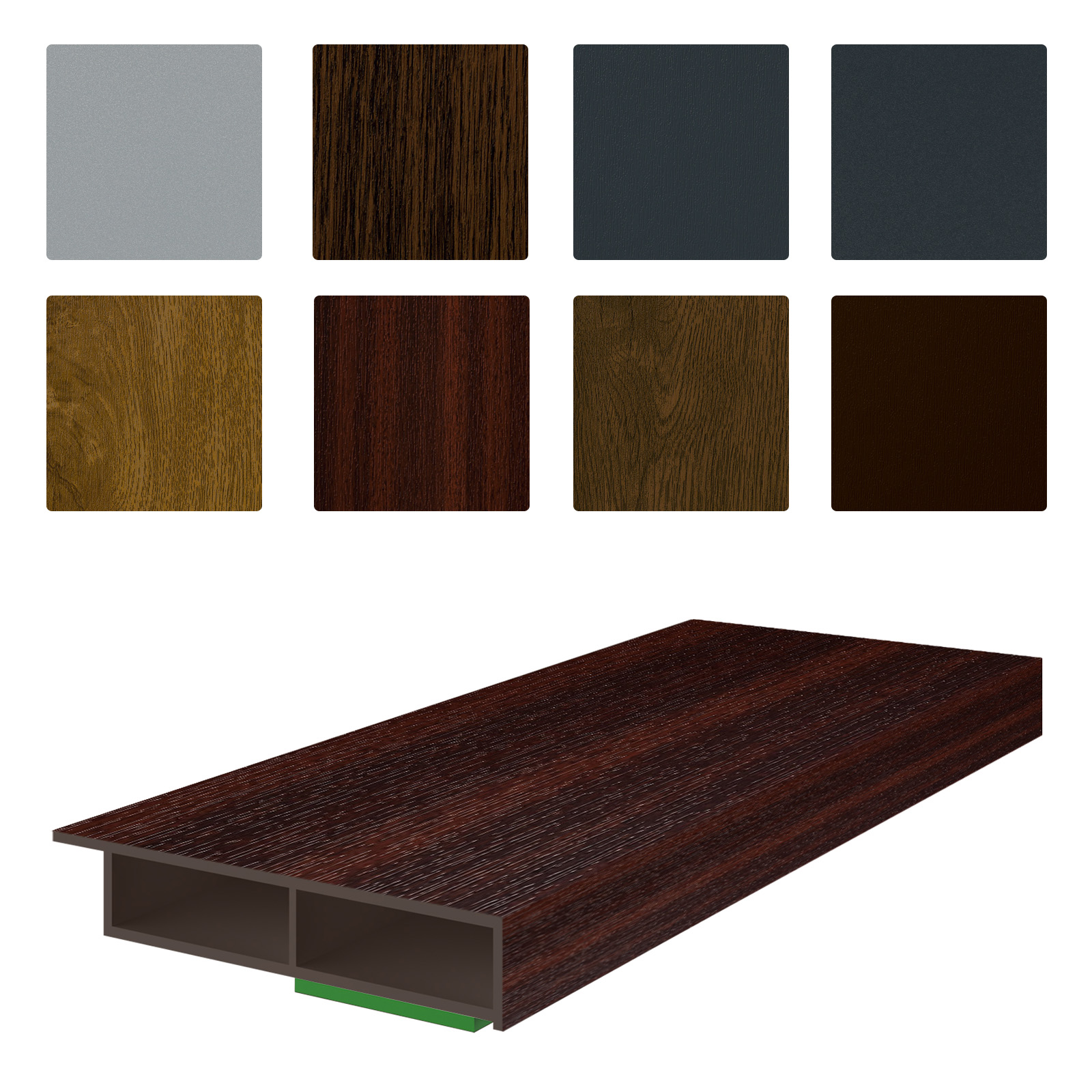 DeckleisteGrundmaterial Deckleiste - Fensterleiste farbig Breite 50mm - Länge 1950mm - 6,10€ /m