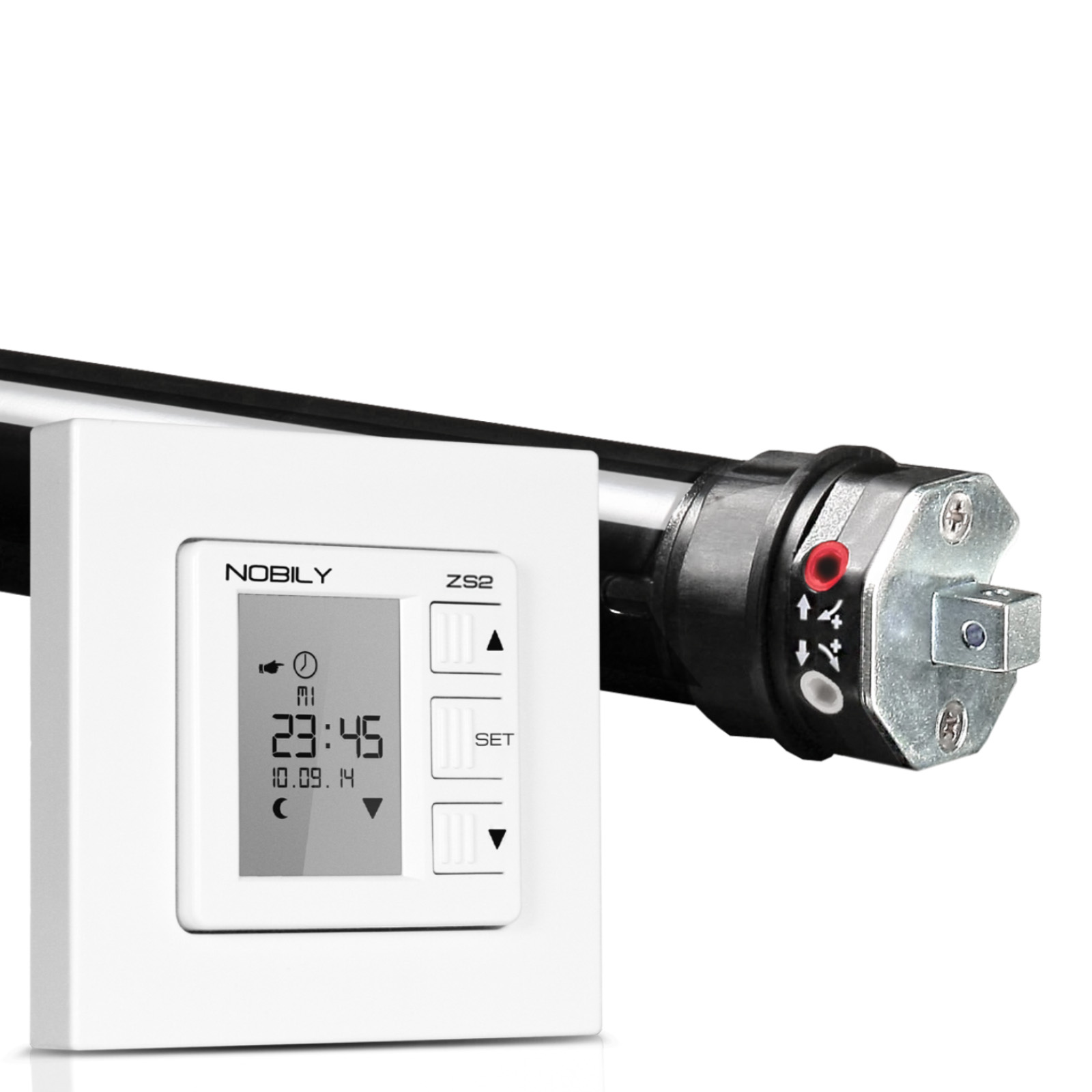 PROFI-SET-ZS2_P4 NOBILY Profi-Set inkl. Rollladenmotor P4 u. Zeitschaltuhr ZS2 Zugkraft 13Nm /36kg SW40