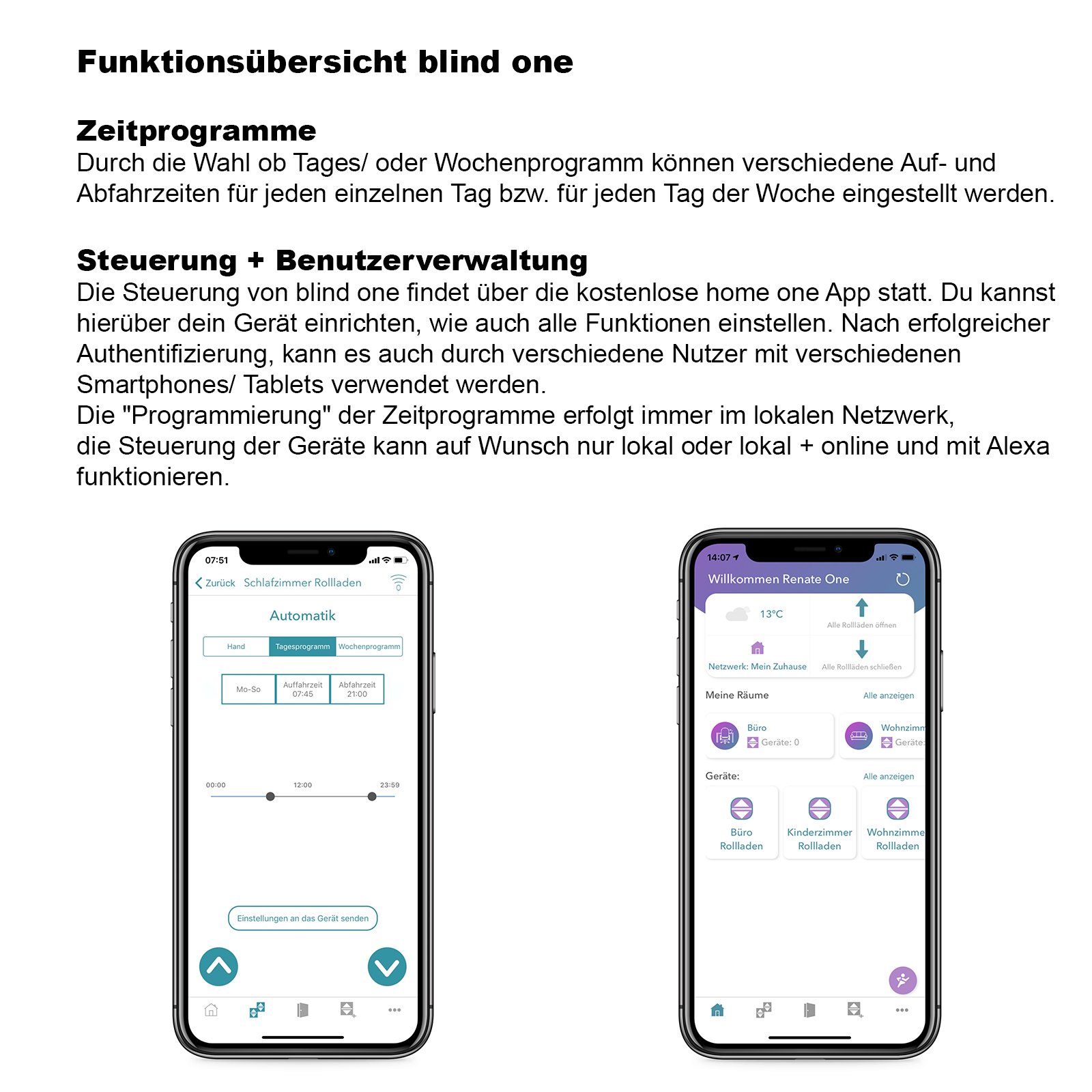 blind-one-text-mit-Phone Nobily Blind One Wlan Schalter Zeitschaltuhr Rollladenzeitschaltuhr Smarthome