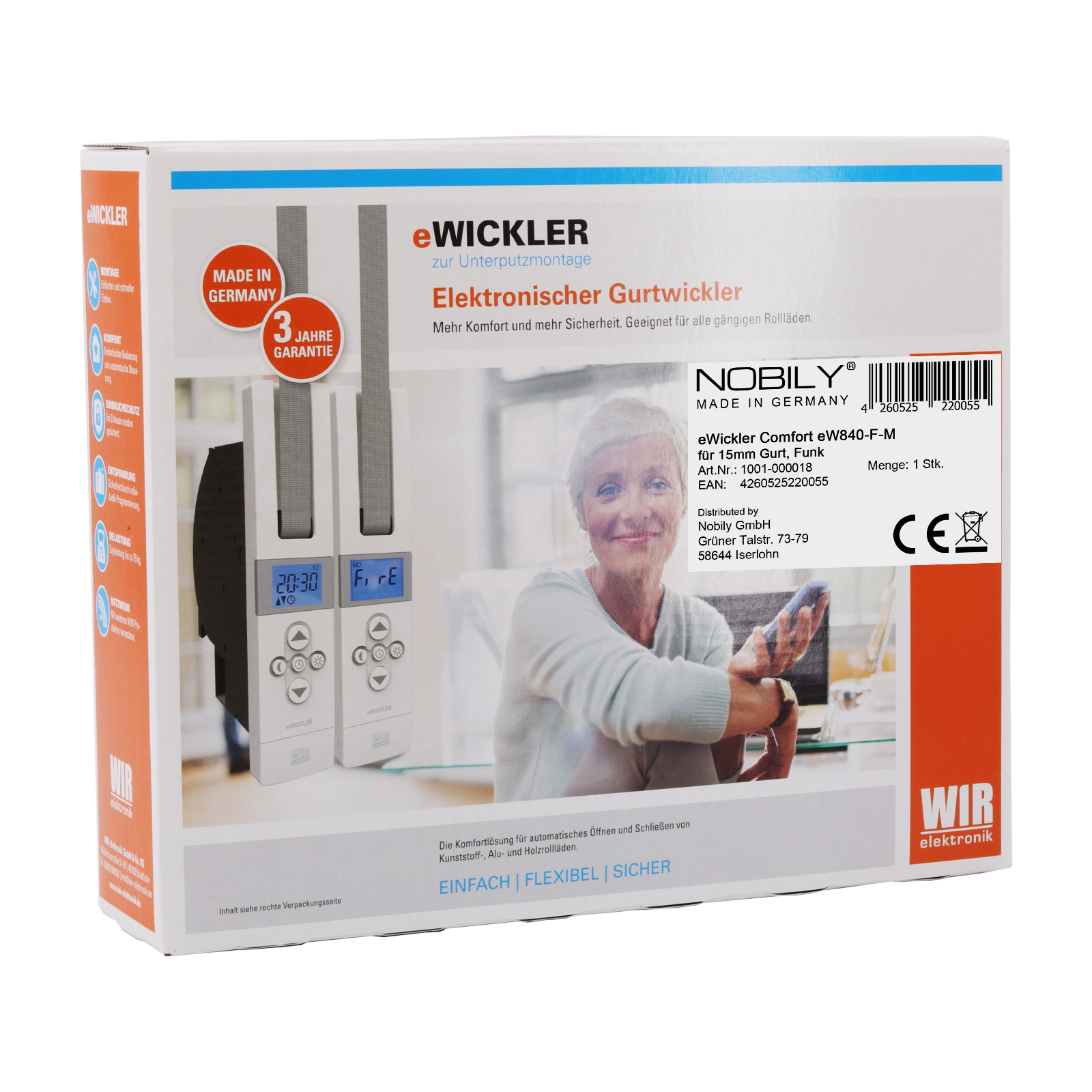 eWickler Gurtwickler Comfort eW840-F-M,für 15mm Gurtband, Funk