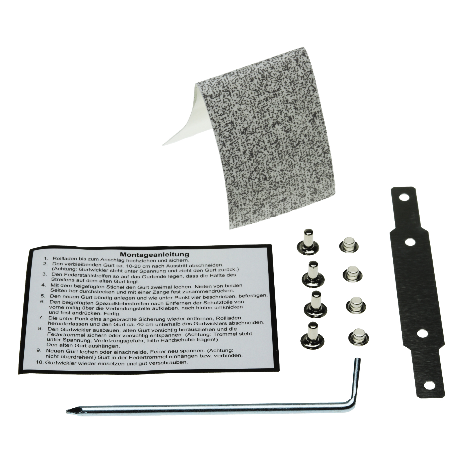 Roller shutter belt repair kit for 14/15 mm mini belt