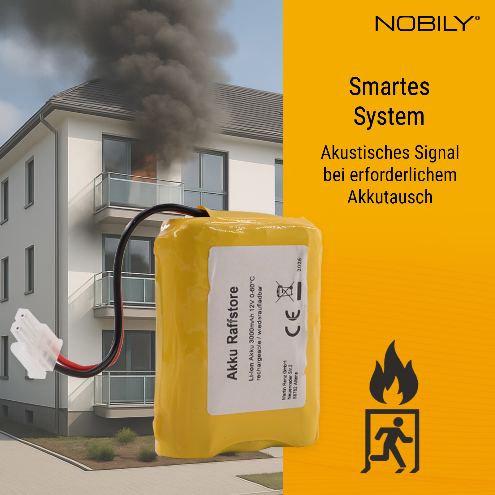 Fluchtwegmodul Raffstore (2. Rettungsweg) kpl. mit Akku