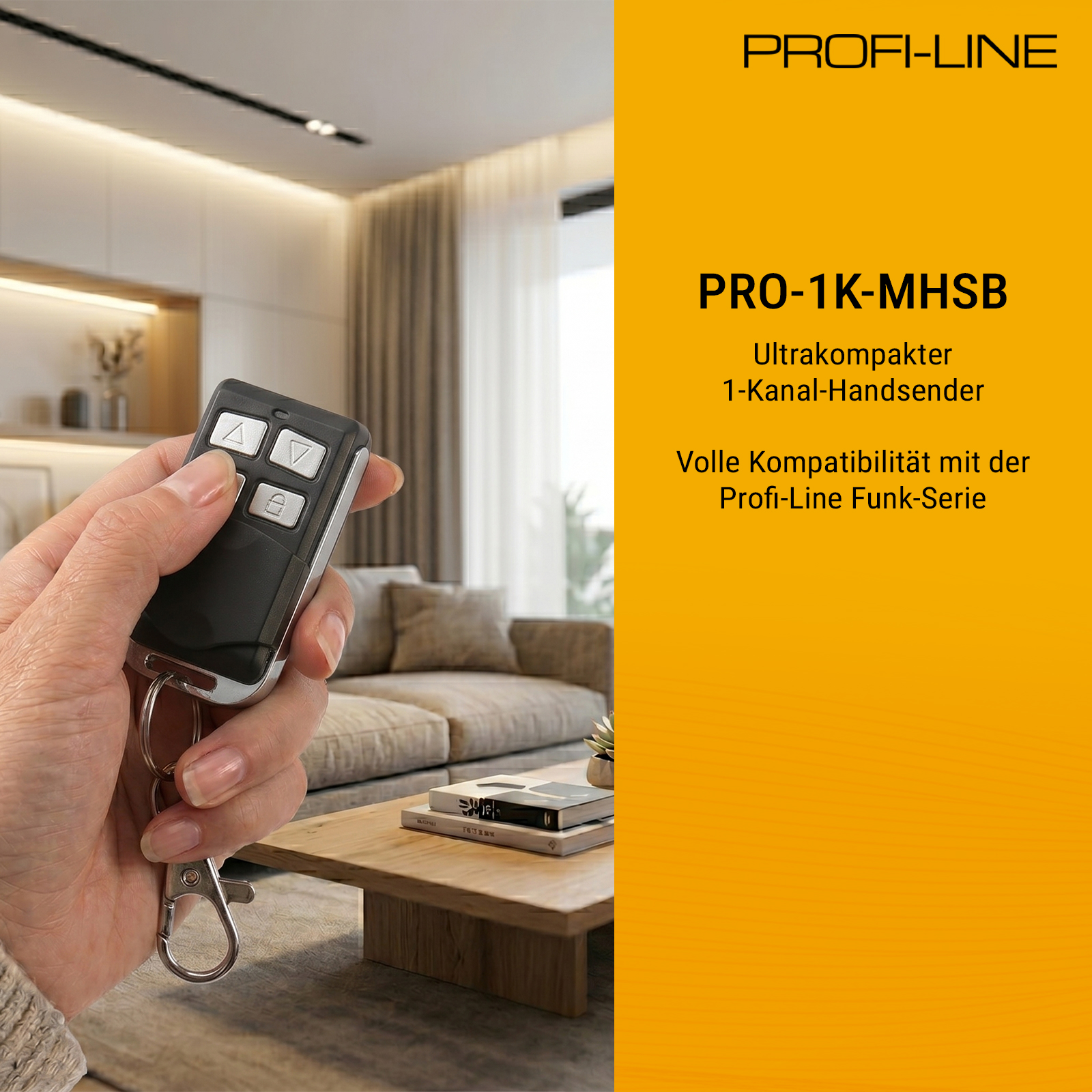 Bidirektionaler Profi-Line 1-Kanal-Handsender Mini inkl. Batterie