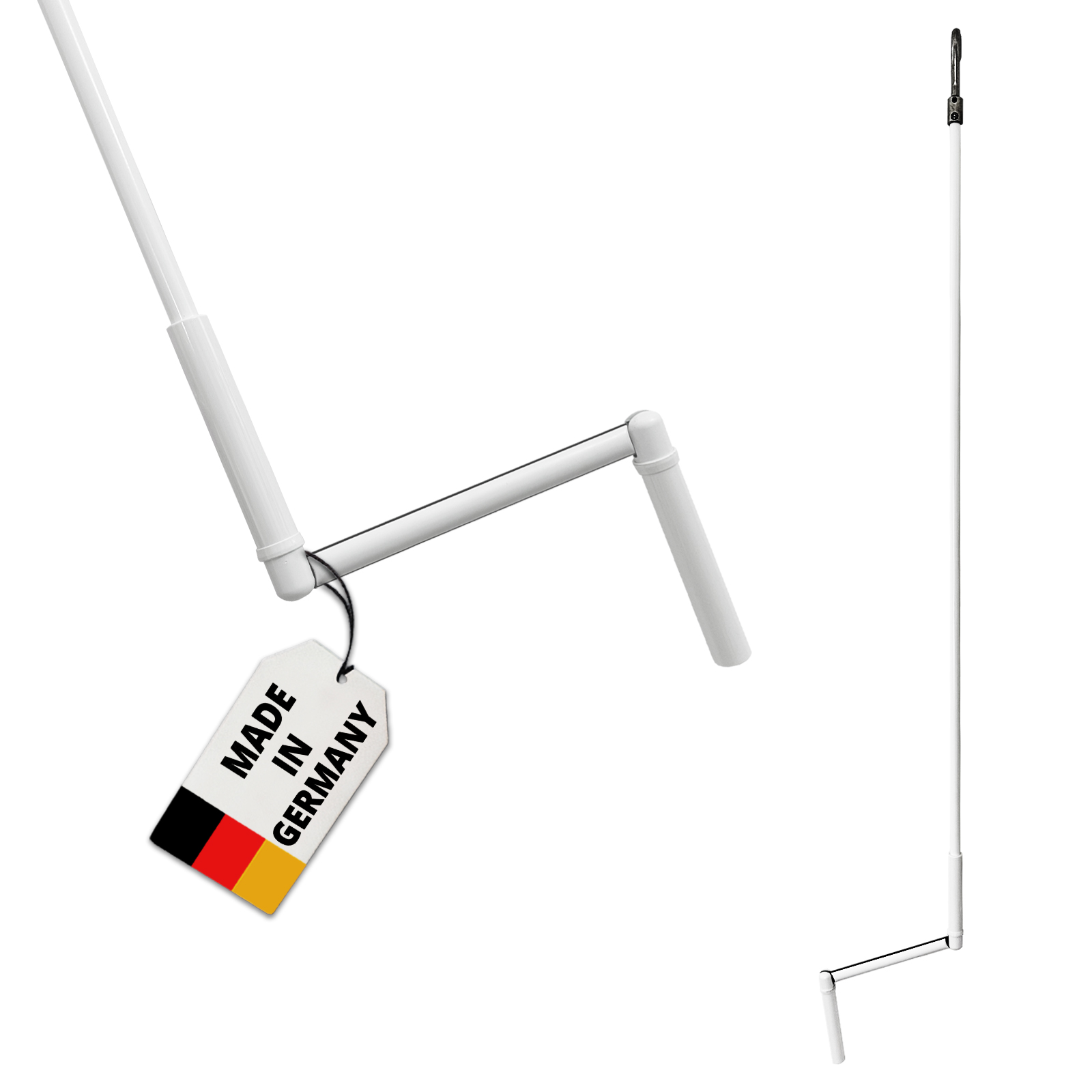 Handkurbel mit Haken, Länge 1400 mm, weiß, für Rollladen und Markisen