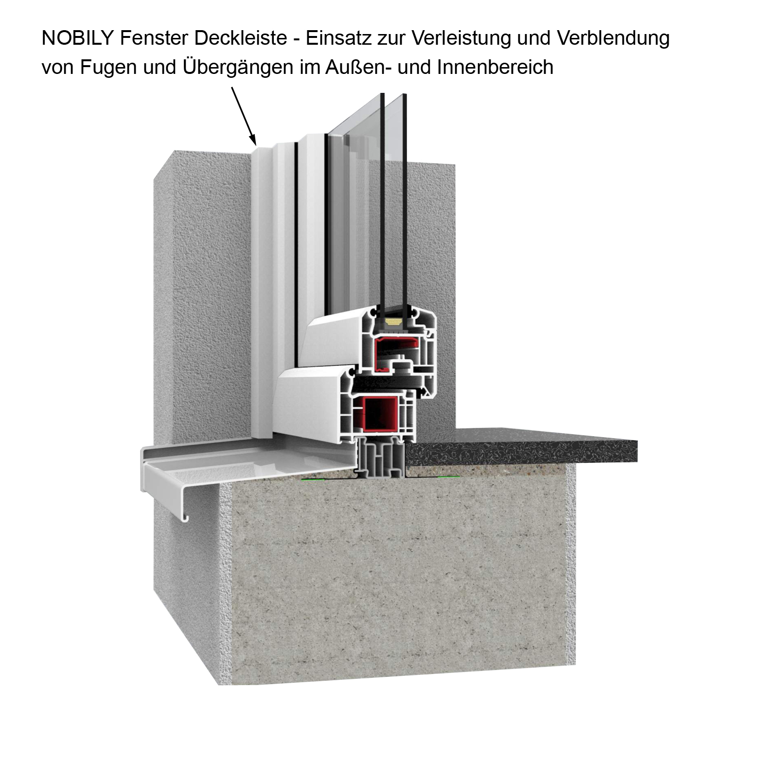 NOBILY *** Fenster/PVC Deckleiste Flachleiste